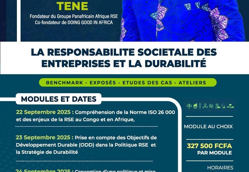 ormation des cadres et dirigeants sur la RSE et la durabilité Congo Brazzaville