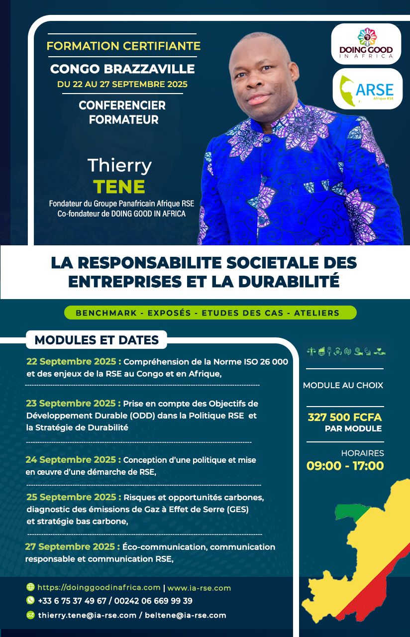 ormation des cadres et dirigeants sur la RSE et la durabilité Congo Brazzaville