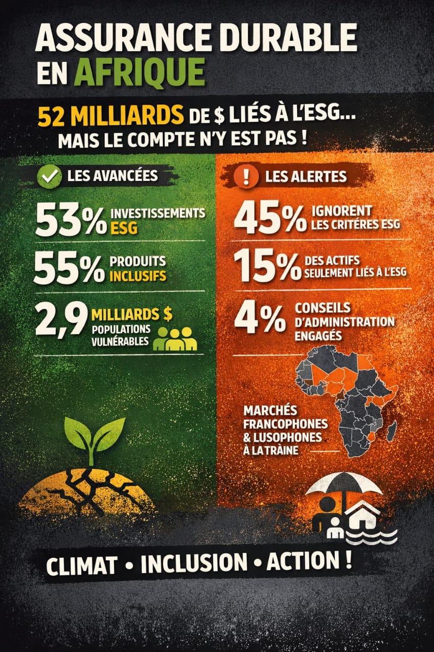 Assurance africaine : 52 milliards de dollars engagés pour l’ESG… mais le compte n’y est pas encore