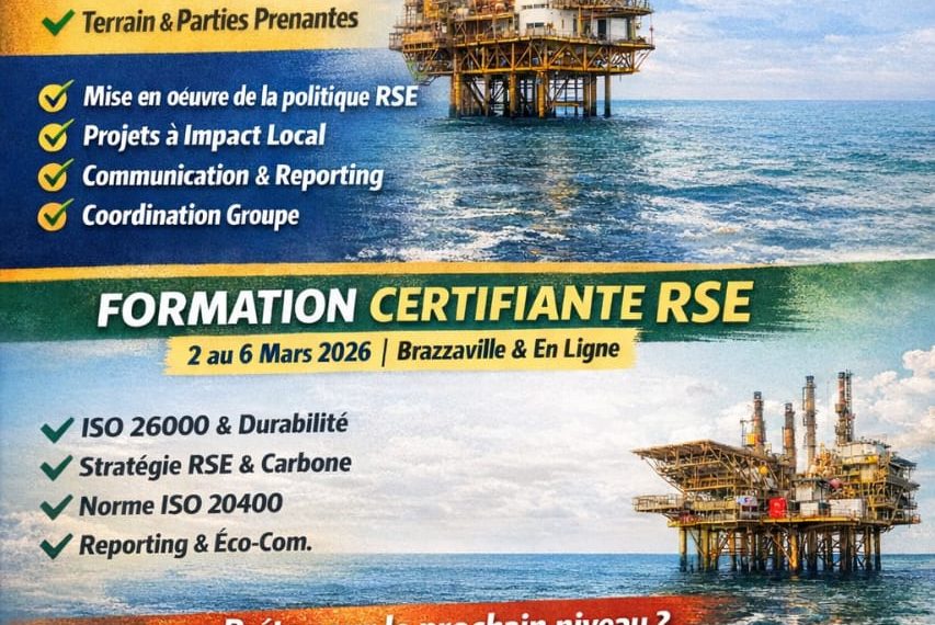 Congo : Perenco recherche un(e) Coordinateur(trice) RSE et Afrique RSE Congo propose une formation certifiante sur la RSE à Brazzaville et en ligne du 2 au 6 mars 2026