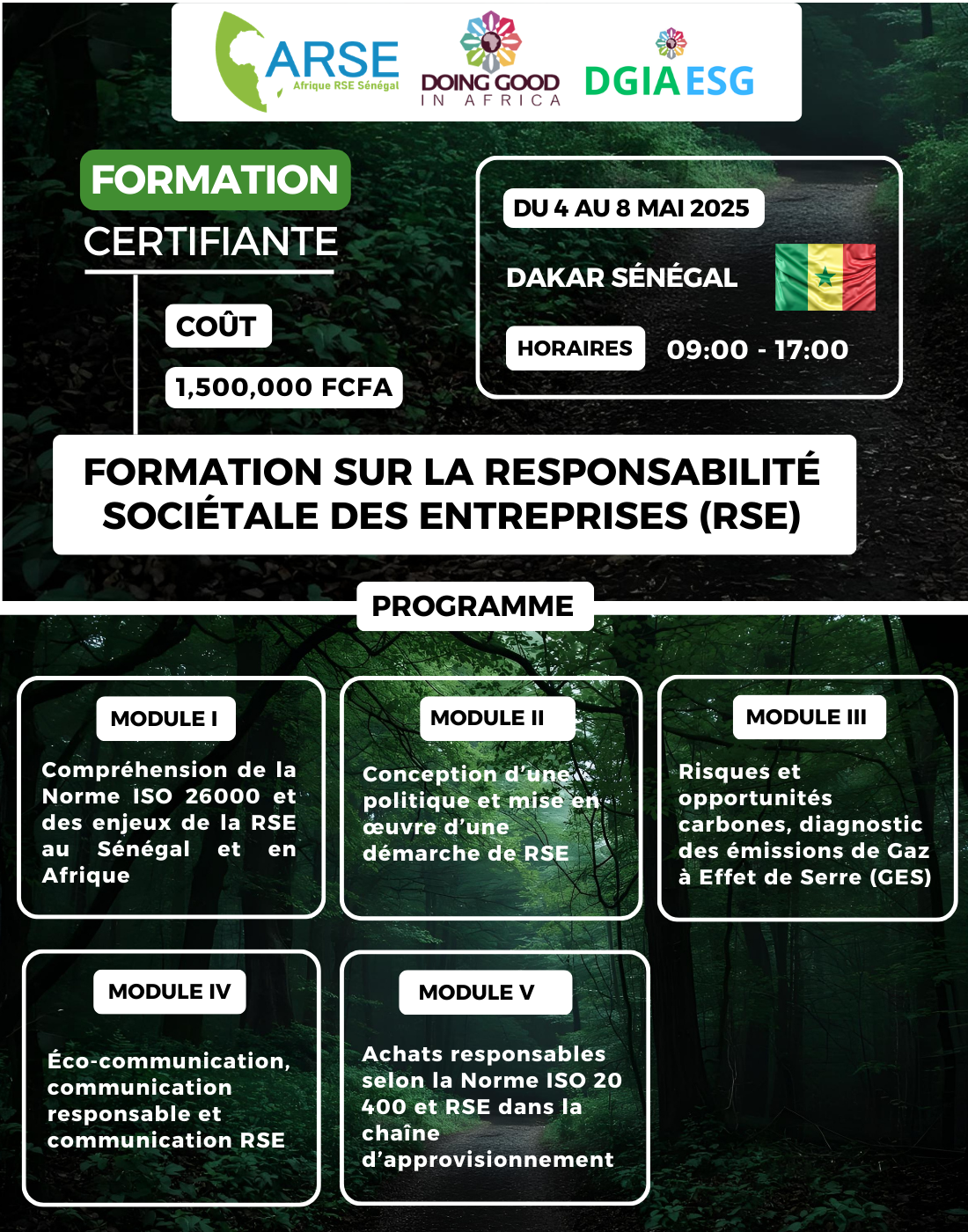 FORMATION SUR LA MISE EN OEUVRE DE L’ESG (ENVIRONNEMENT, SOCIAL ET GOUVERNANCE), LA GOUVERNANCE DE LA DURABILITÉ, LA GESTION DES RISQUES ET LA DOUBLE MATÉRIALITÉ